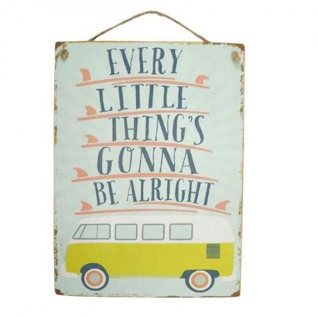 Tableau en bois "every little thing's gonna be alright" 40x30cm