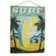 Plaque murale en bois "Surf Malibu" 40x30cm