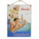 Plaque murale en bois "Hawaii Honolulu" 40x30cm