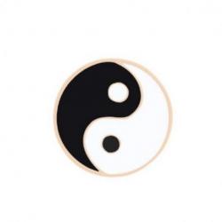 Pin's Yin Yang avec sa broche dorée Pin's Yin Yang avec sa broche dorée