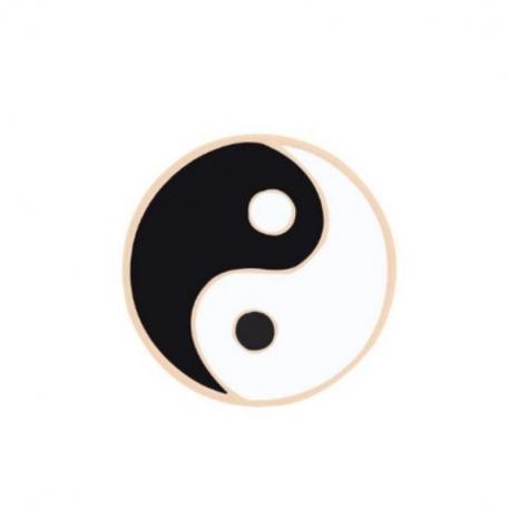 Pin's Yin Yang avec sa broche dorée Pin's Yin Yang avec sa broche dorée