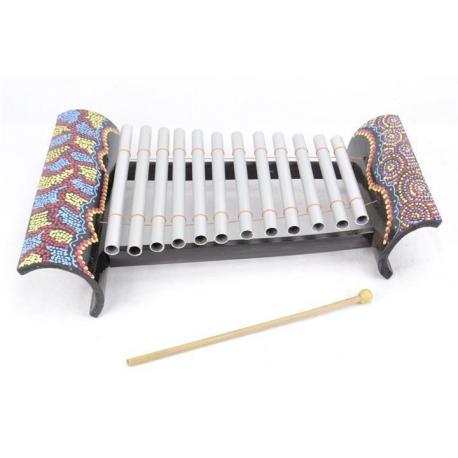 Xylophone en Bambou Motif Multicolore - Fabrication artisanale