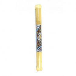Rainstick 60cm, bâton de pluie en bambou, décor peint à la main