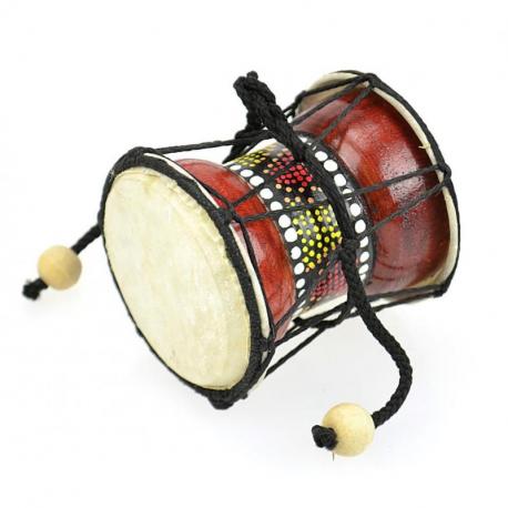Mini Djembé Tambourin en bois et peau - Instrument de musique et objet déco