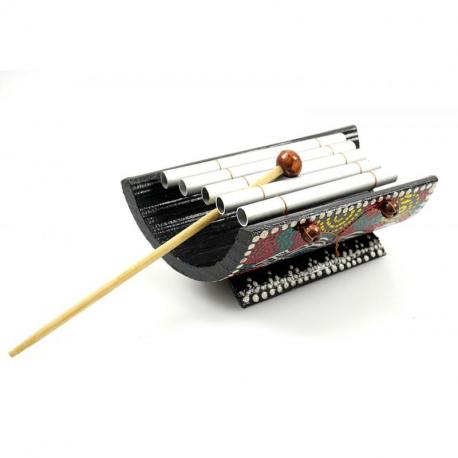 Mini xylophone en bambou et métal - fabrication à la main.