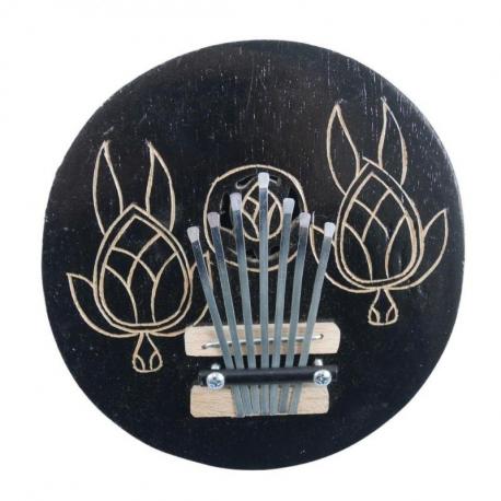 Sanza / Piano à pouce en Noix de Coco - Motif sculpté 2 Tortues