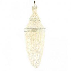 Suspension en véritables coquillages cauris blancs 80cm