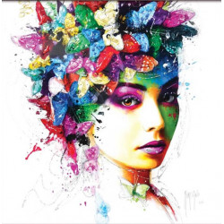 Tableau encadré Murciano, Femme aux papillons, 81x81cm avec encadrement