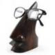 Porte-lunettes en bois sculpté, présentoir à lunettes teinte marron