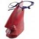 Porte-lunettes présentoir à lunettes en bois finition Rouge