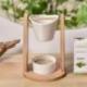 Brûle Parfum "Voile" en bambou et céramique blanche
