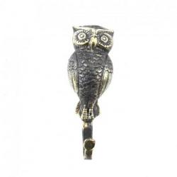 Patère murale Hibou/Chouette style vintage en laiton