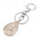 Porte-clefs / bijou de sac Quartz rose naturel & Arbre de vie