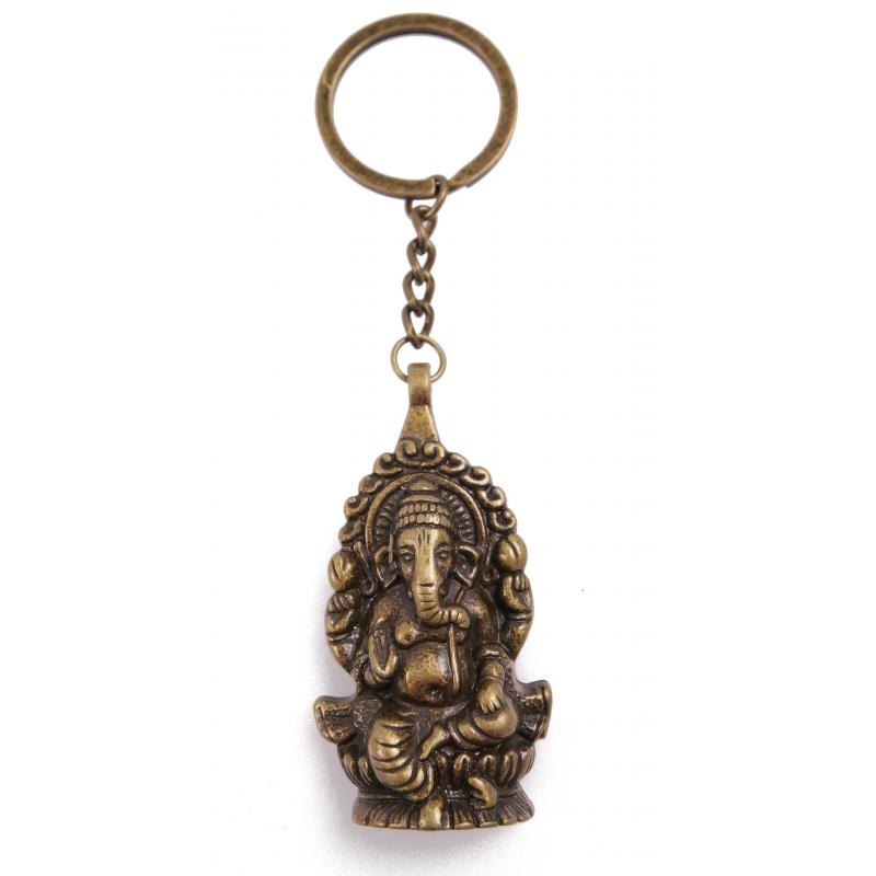 Porte-clé Ganesh en métal 