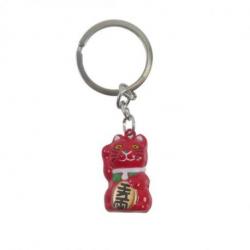 Porte-clé Maneki Neko Rouge à grelot - Chat porte-bonheur Japonais
