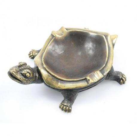 Cendrier tortue de terre en laiton style rétro vintage