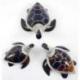 Trio de statuettes tortues en nacre et coquillage