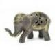 Statuette éléphant trompe en l'air en laiton 12cm