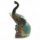 Statuette éléphant assis trompe en l'air en laiton 11cm