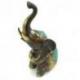 Statuette éléphant assis trompe en l'air en laiton 11cm