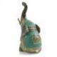 Statuette éléphant assis trompe en l'air en laiton 11cm