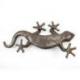 Salamandre / Gecko en laiton 33cm. Statue déco artisanat du monde.