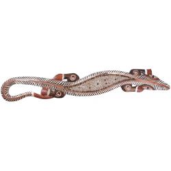 Gecko grand format décor coquillages - Frise murale en bois XL 100cm