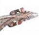 Gecko grand format décor coquillages - Frise murale en bois XL 100cm