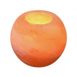 Bougeoir en Cristal de Sel de l'Himalaya forme sphère 900g