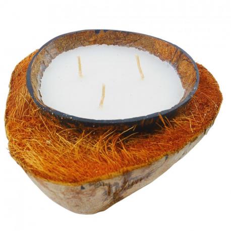 Bougie décorative artisanale - Coquille de Noix de coco