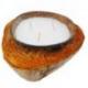 Bougie décorative artisanale - Coquille de Noix de coco