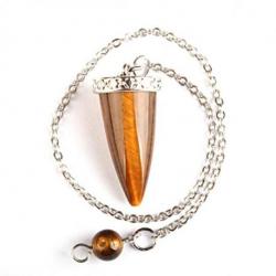 Pendule cône poli -  Oeil de tigre naturel