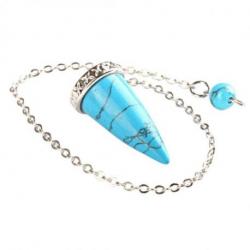 Pendule divinatoire en Turquoise (Howlite bleue)