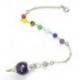 Pendule séphoroton en Améthyste - 7 chakras