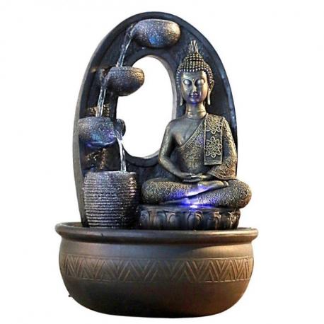 Grande fontaine d'intérieur Bouddha Harmonie 40cm à éclairages Led
