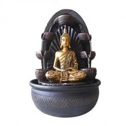 Grande fontaine d'intérieur Bouddha Chakra 40cm à éclairage Led