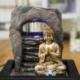 Fontaine décorative Bouddha Zen Dao 25cm à éclairage Led