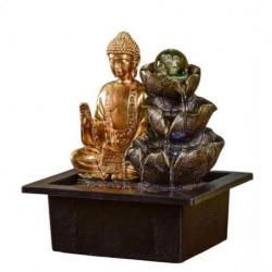 Fontaine d'intérieur Bouddha Arya avec boule en verre et éclairage Led