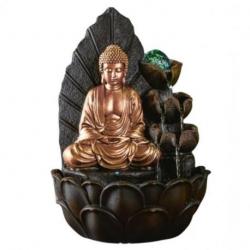 Fontaine d'intérieur Bouddha Hartha avec boule en verre et éclairage Led