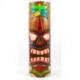 Totem Tiki cylindre 50cm en bois, motif Palmier coloré. Décoration maori