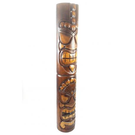 Totem Tiki Intérieur/Extérieur 100cm en bois | Sculpture sur bois artisanale