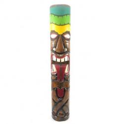 Totem Tiki Intérieur/Extérieur 100cm en bois | Déco Hawaï Polynésie