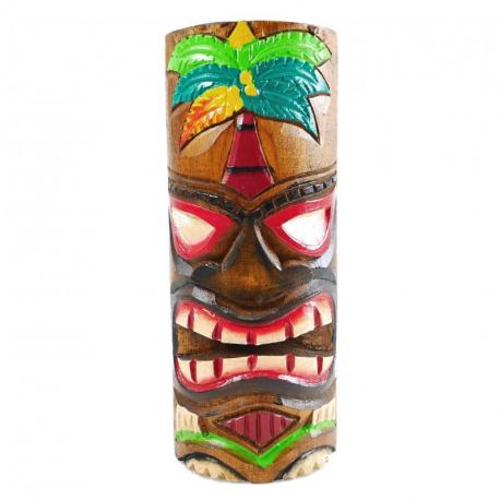 Totem Tiki 25cm en bois motif Palmier