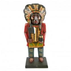Totem Chef Indien d'Amérique en bois 50cm