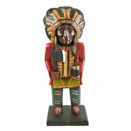 Totem Chef Indien d'Amérique en bois 50cm