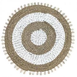 Set de table Bohème ø35cm en Jonc de mer et Coquillages | Fait main à Bali
