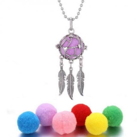 Diffuseur de parfum pour voiture + 5 buvards - Modèle argenté Attrape-rêve & Coeurs