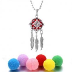 Diffuseur de parfum pour voiture + 5 buvards - Capteur de rêves argenté