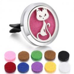 Diffuseur de parfum pour voiture à clipser + 10 buvards | Chat