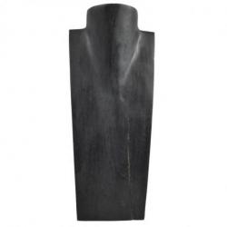 Déclassé - Buste - Présentoir à colliers en bois massif noir 35cm